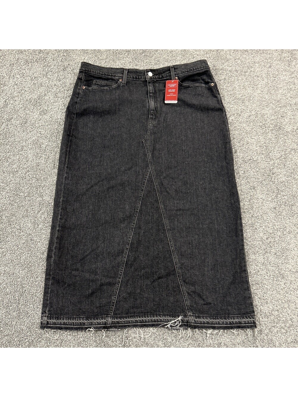 NWT LEVI’S Black Denim Maxi Skirt Women’s Long Full Length Skirt